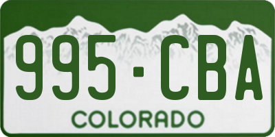 CO license plate 995CBA