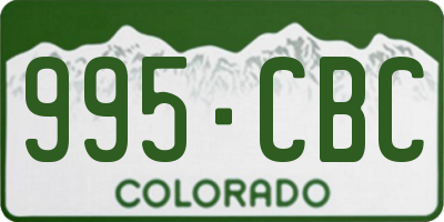 CO license plate 995CBC