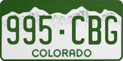 CO license plate 995CBG