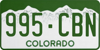 CO license plate 995CBN