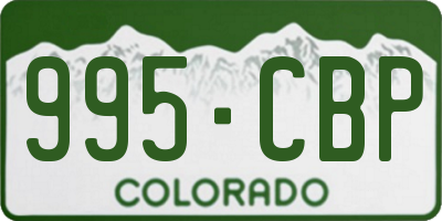 CO license plate 995CBP