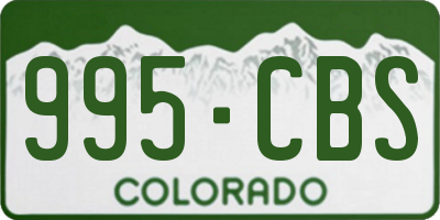 CO license plate 995CBS