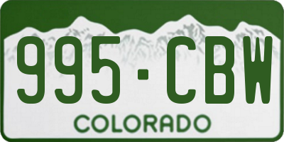 CO license plate 995CBW
