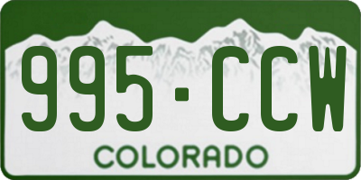 CO license plate 995CCW