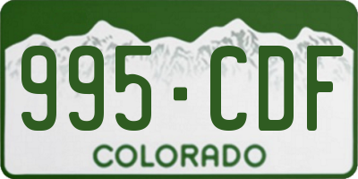 CO license plate 995CDF