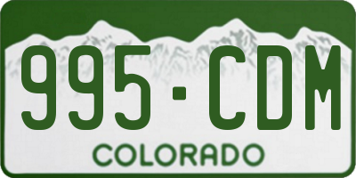 CO license plate 995CDM