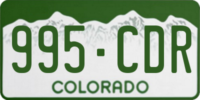 CO license plate 995CDR