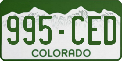CO license plate 995CED