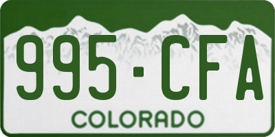 CO license plate 995CFA