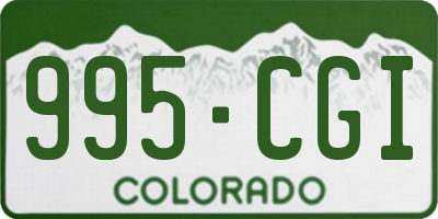 CO license plate 995CGI