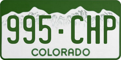 CO license plate 995CHP