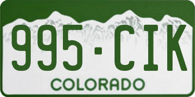 CO license plate 995CIK