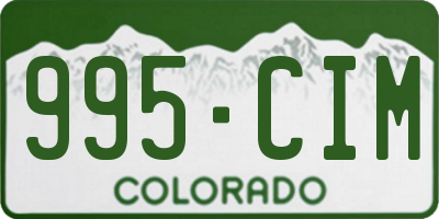 CO license plate 995CIM