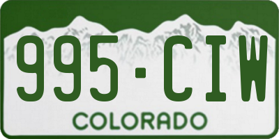 CO license plate 995CIW