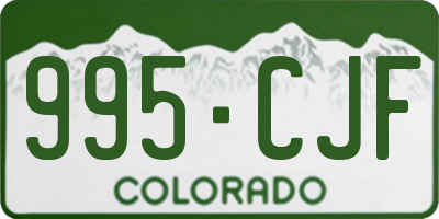 CO license plate 995CJF