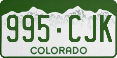 CO license plate 995CJK