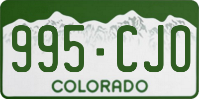 CO license plate 995CJO