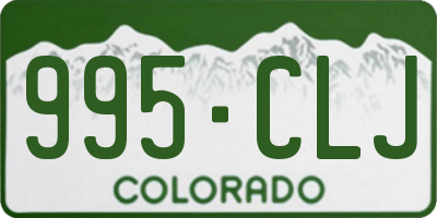 CO license plate 995CLJ