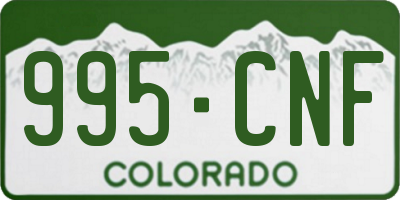 CO license plate 995CNF