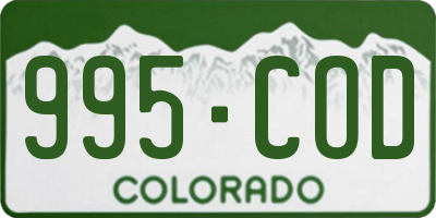 CO license plate 995COD