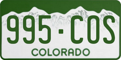 CO license plate 995COS