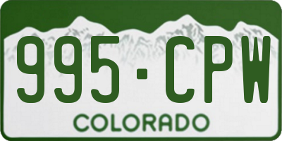 CO license plate 995CPW