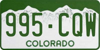 CO license plate 995CQW