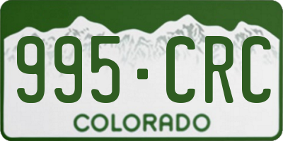 CO license plate 995CRC