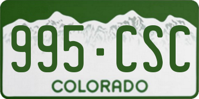 CO license plate 995CSC