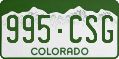 CO license plate 995CSG