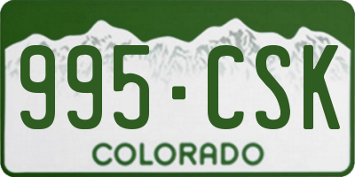 CO license plate 995CSK