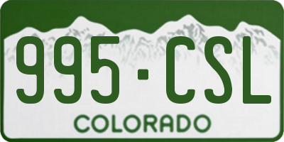 CO license plate 995CSL