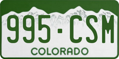 CO license plate 995CSM