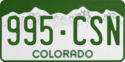 CO license plate 995CSN