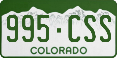 CO license plate 995CSS