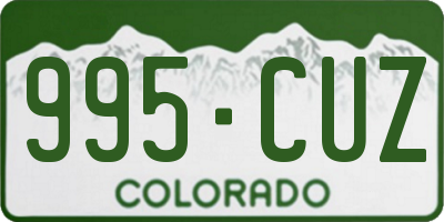 CO license plate 995CUZ