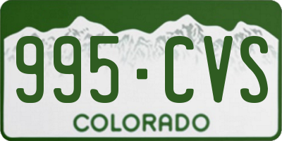 CO license plate 995CVS