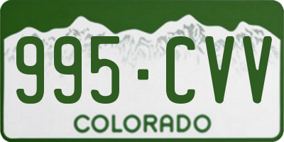 CO license plate 995CVV