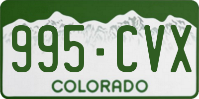 CO license plate 995CVX