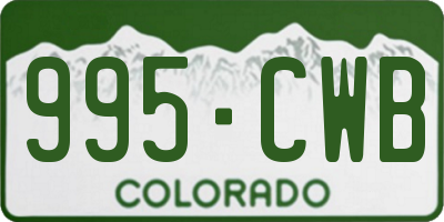 CO license plate 995CWB