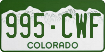 CO license plate 995CWF