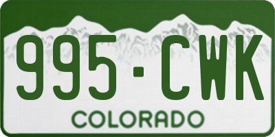 CO license plate 995CWK