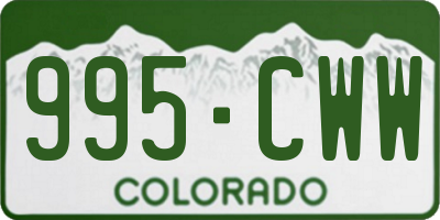 CO license plate 995CWW