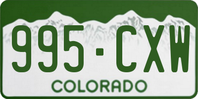 CO license plate 995CXW