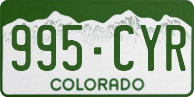 CO license plate 995CYR