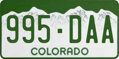 CO license plate 995DAA