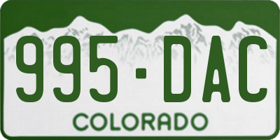 CO license plate 995DAC