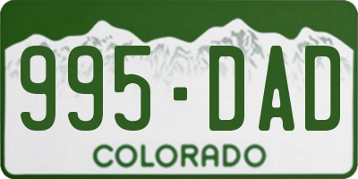 CO license plate 995DAD