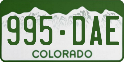 CO license plate 995DAE