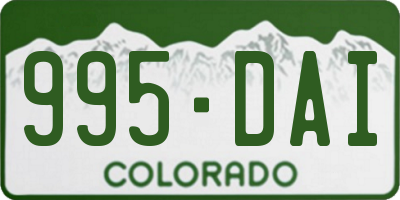 CO license plate 995DAI
